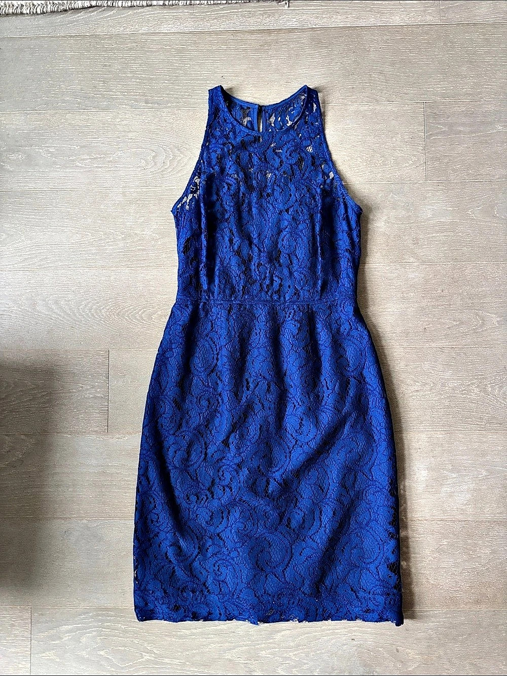 J Crew Blue Lace Knee-Length Dress Size 0 Like New
